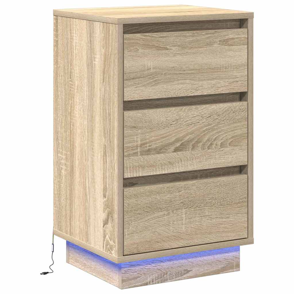 Bedside Cabinet Sonoma oak 39 x 34.5 x 65 cm Engineered wood